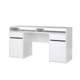 Scrivania Dina, Scrittoio multiuso, Tavolo per ufficio porta PC, Piano di lavoro, 48x149 h77 cm, Bianco