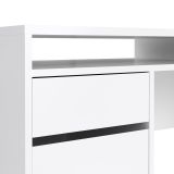 Scrivania Dina, Scrittoio multiuso, Tavolo per ufficio porta PC, Piano di lavoro, 48x149 h77 cm, Bianco