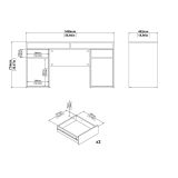 Scrivania Dina, Scrittoio multiuso, Tavolo per ufficio porta PC, Piano di lavoro, 48x149 h77 cm, Rovere