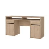 Scrivania Dina, Scrittoio multiuso, Tavolo per ufficio porta PC, Piano di lavoro, 48x149 h77 cm, Rovere