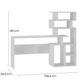 Scrivania Dpasqui, 159x40h135 cm, Bianco