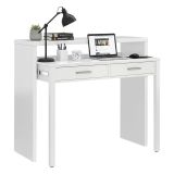 Scrivania estensibile bianca 98x36cm con 2 cassetti - Andriy