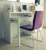 Scrivania estensibile bianca 98x36cm con 2 cassetti - Andriy