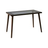 Scrivania Euphro, Scrittoio angolare, Tavolo ufficio multiuso, Scrivania salvaspazio multi posizione, 110x60h73 cm, Noce