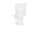 Scrivania Gianmaria, Mobile multiuso con scaffali e piano da lavoro, Tavolo multiuso per ufficio, Scrivania salvaspazio multiposizione, 100% Made in Italy, cm 70x57h140, Bianco lucido
