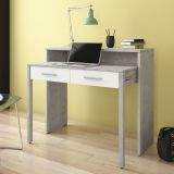 Scrivania Grigio Bianco Modulabile 2 Cassetti 98.6x36.6x86.9h cm, un Vano - Opaglio