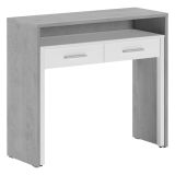 Scrivania Grigio Bianco Modulabile 2 Cassetti 98.6x36.6x86.9h cm, un Vano - Opaglio