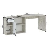 Scrivania Grigio Cemento Bianco Angolare un Cassetto 120x92x74h cm, 2 Ripiani - Linaza
