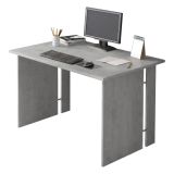Scrivania Grigio Cemento Modulabile Fori Passacavi 119x78.2x75h cm, Colore Ripiano Grigio - Ullano