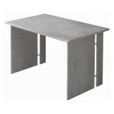 Scrivania Grigio Cemento Modulabile Fori Passacavi 119x78.2x75h cm, Colore Ripiano Grigio - Ullano