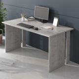 Scrivania Grigio Cemento Modulabile Fori Passacavi 150x78.2x75h cm, Colore Ripiano Grigio - Zibello