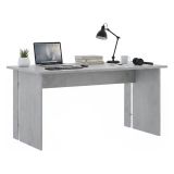 Scrivania Grigio Cemento Modulabile Fori Passacavi 150x78.2x75h cm, Colore Ripiano Grigio - Zibello