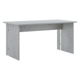Scrivania Grigio Cemento Modulabile Fori Passacavi 150x78.2x75h cm, Colore Ripiano Grigio - Zibello