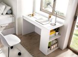 Scrivania Grigna, Scrittoio multiuso, Tavolo per ufficio porta PC, Piano di lavoro, 115x50 h74 cm, Bianco