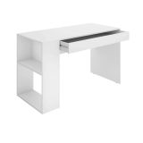 Scrivania Grigna, Scrittoio multiuso, Tavolo per ufficio porta PC, Piano di lavoro, 115x50 h74 cm, Bianco