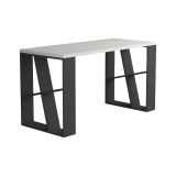 Scrivania Ishara, Scrittoio multiuso, Tavolo per ufficio porta PC, Piano di lavoro, 140x60 h75 cm, Bianco e Antracite