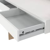 Scrivania Jacqueline, Scrittoio multiuso, Tavolo per ufficio porta PC, Piano di lavoro, 56x102 h89 cm, Rovere e Bianco