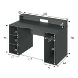 Scrivania lineare antracite 136x67cm - Arcane