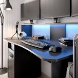 Scrivania lineare antracite 154x69cm con 1 cassetto - Albertino