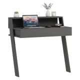 Scrivania lineare antracite 94x50cm con 1 cassetto - Vittone
