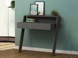 Scrivania lineare antracite 94x50cm con 1 cassetto - Vittone