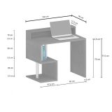 Scrivania lineare ardesia 100x50cm con supporto computer - Giusy
