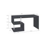 Scrivania lineare ardesia 140x60cm con supporto pc - Atemis