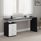 Scrivania lineare ardesia 160x60cm con 3 cassetti - Abisse