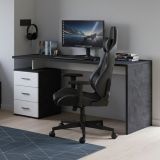 Scrivania lineare ardesia 160x60cm con 3 cassetti - Abisse