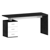 Scrivania lineare ardesia 160x60cm con 3 cassetti - Abisse