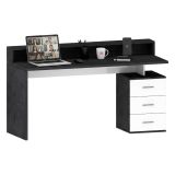 Scrivania lineare ardesia 160x90cm con 3 cassetti - Bardi