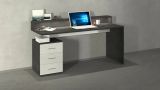 Scrivania lineare ardesia 160x90cm con 3 cassetti - Bardi
