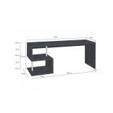Scrivania lineare ardesia 180x60cm con supporto pc - Poseidone