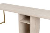 Scrivania lineare beige e oro 240x60cm con supporto computer - Violet