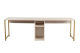 Scrivania lineare beige e oro 240x60cm con supporto computer - Violet