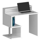 Scrivania lineare bianca 100x50cm con porta pc - Eva
