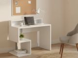 Scrivania lineare bianca 100x50cm con porta pc - Eva