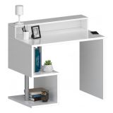 Scrivania lineare bianca 100x50cm con supporto computer - Giusy