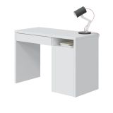 Scrivania lineare bianca 108x50cm con 1 cassetto - Ally