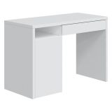 Scrivania lineare bianca 108x50cm con 1 cassetto - Ally