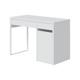 Scrivania lineare bianca 108x50cm con 2 cassetti - Arica