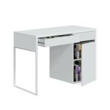 Scrivania lineare bianca 108x50cm con 2 cassetti - Arica