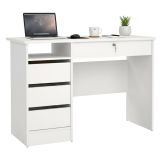 Scrivania lineare bianca 109x48cm con 3 cassetti - Franklin