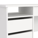 Scrivania lineare bianca 109x48cm con 3 cassetti - Franklin