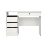 Scrivania lineare bianca 109x48cm con 3 cassetti - Franklin