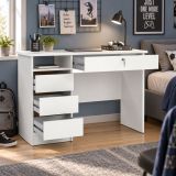 Scrivania lineare bianca 109x48cm con 3 cassetti - Franklin
