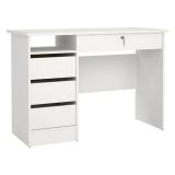 Scrivania lineare bianca 109x48cm con 3 cassetti - Franklin