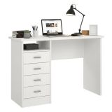 Scrivania lineare bianca 110x45cm con 3 cassetti - Appollo
