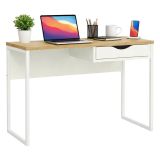 Scrivania lineare bianca 110x48cm con 1 cassetto - Agave