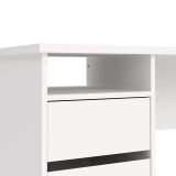 Scrivania lineare bianca 110x48cm con 3 cassetti - Huaning
